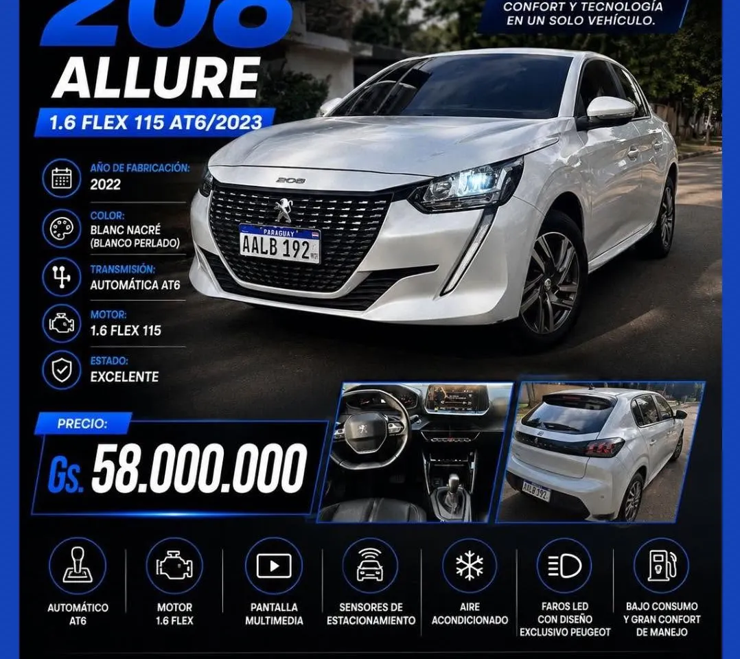 Peugeot 208 2023 Allure · 1.6 Flex 115 AT6